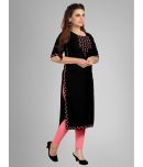 Kapadia - Black Rayon Women's Straight Kurti ( Pack of 1 )