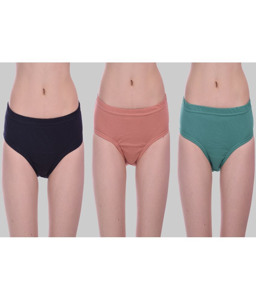     			Elina - Brown Cotton Solid Women's Briefs ( Pack of 3 )