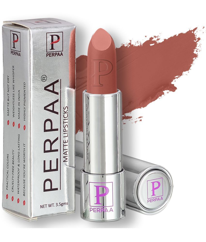     			PERPAA Push Button PoP & Play Matte Lipstick, Moisturizing Lip Color Enrich with Vitamin-E Non-Drying, Innocent Nude,Pack of 1