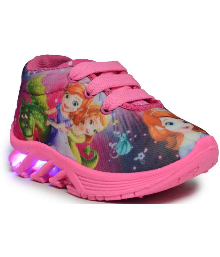     			BUNNIES Baby Girls LED Leight Indian Walking Shoes (5 Years to 13 Years)