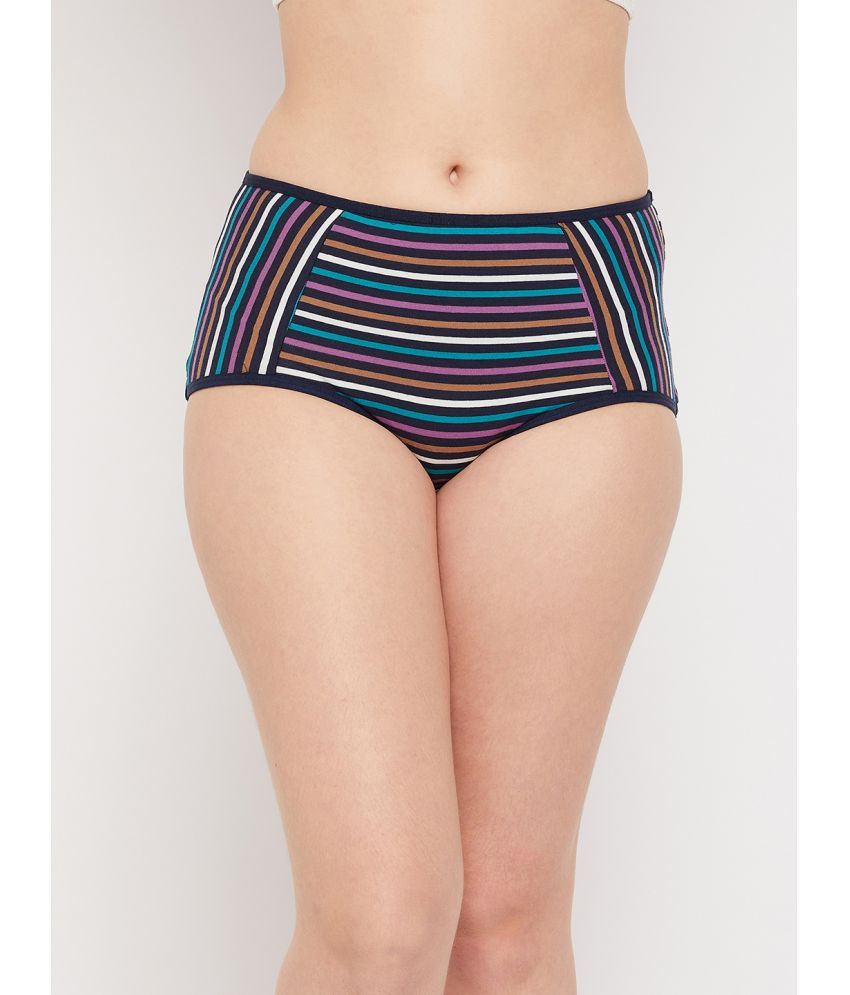     			Clovia - Multicolor Cotton Striped Women's Briefs ( Pack of 1 )