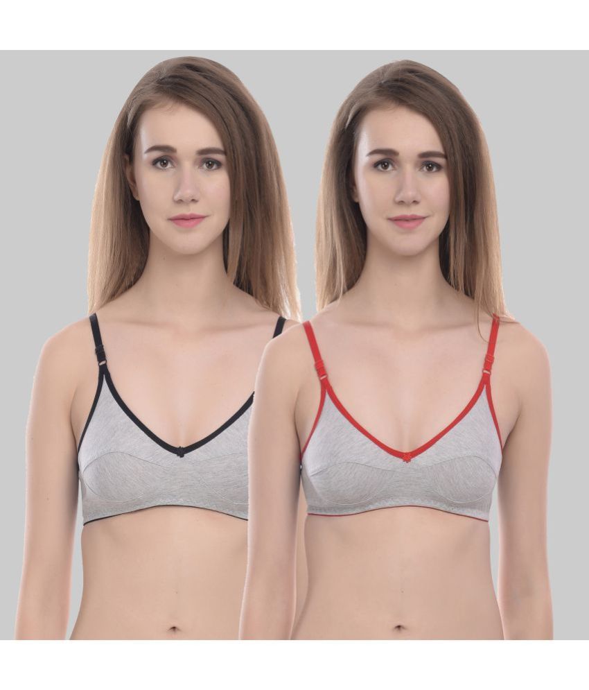     			Elina - Multicolor Cotton Non Padded Women's T-Shirt Bra ( Pack of 2 )