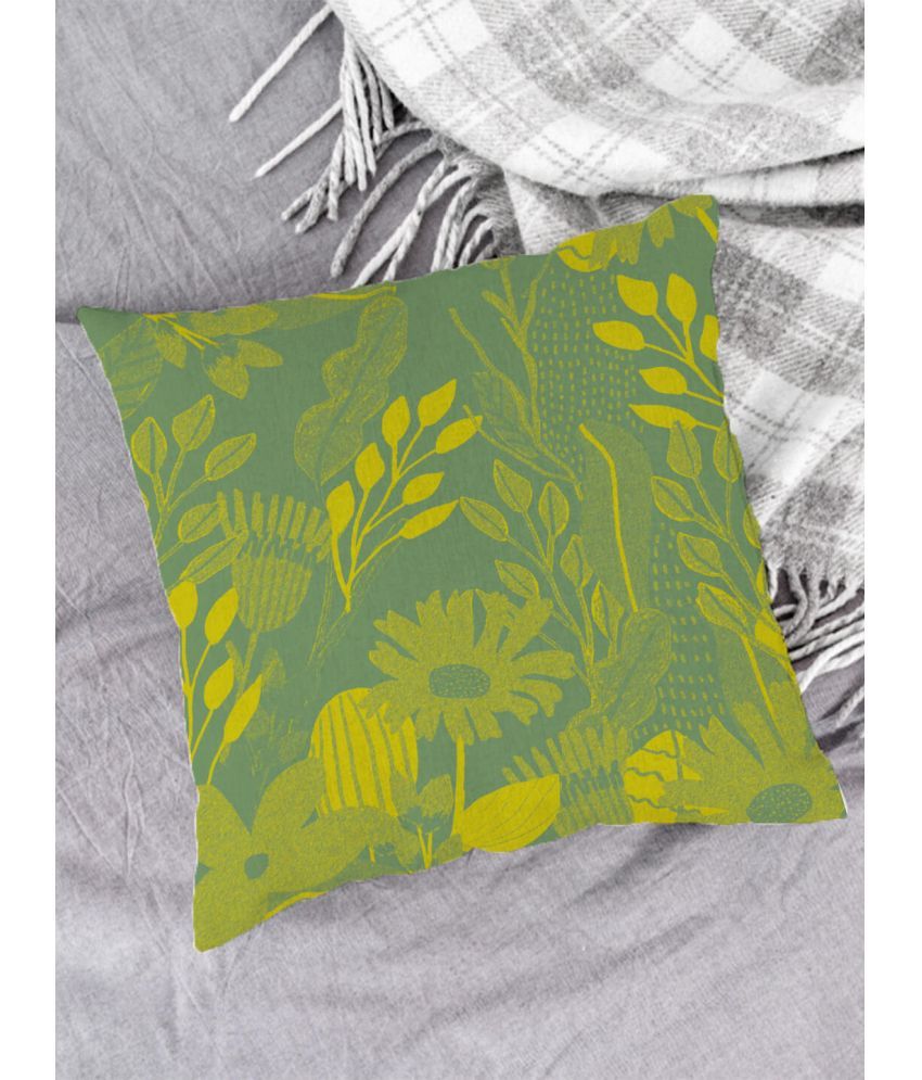     			Houzzcode Single Green Pillow Cover