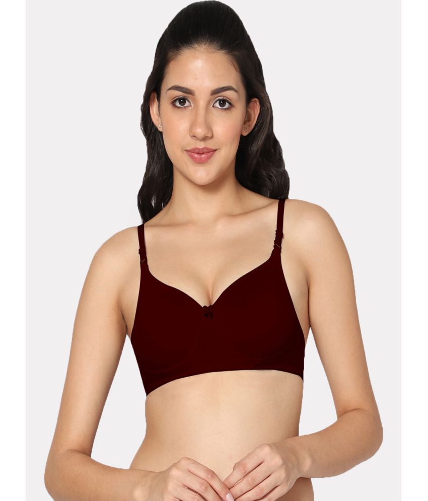     			IN CARE LINGERIE Cotton Blend Non Padded Women's Everyday Bra ( Maroon )