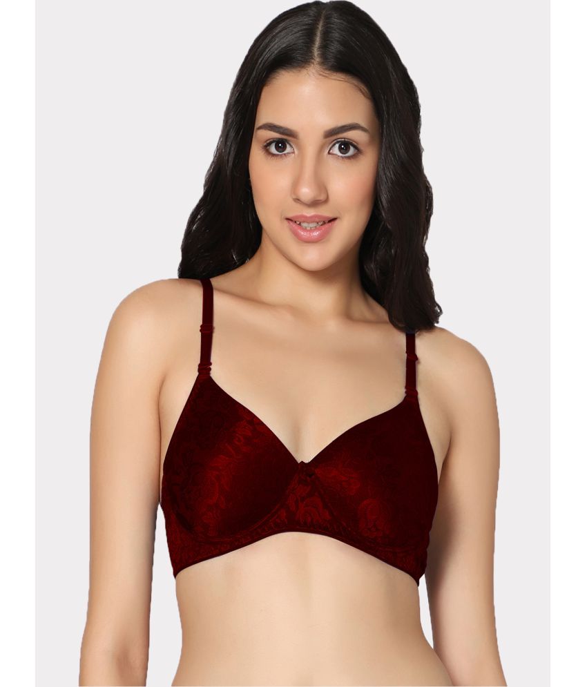     			IN CARE LINGERIE - Maroon Cotton Heavily Padded Women's T-Shirt Bra ( Pack of 1 )