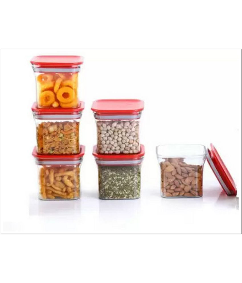     			VARKAUS - Red Polycarbonate Food Container ( Pack of 6 )