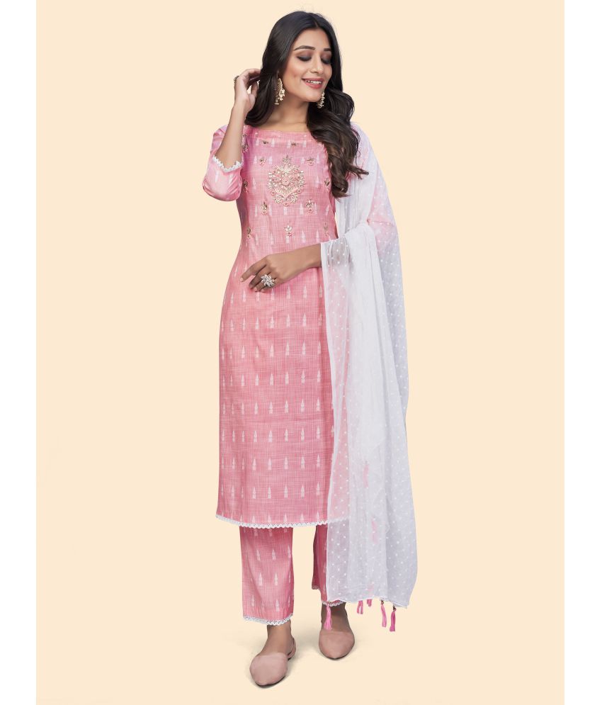     			Vbuyz - Pink Straight Cotton Women's Stitched Salwar Suit ( Pack of 1 )