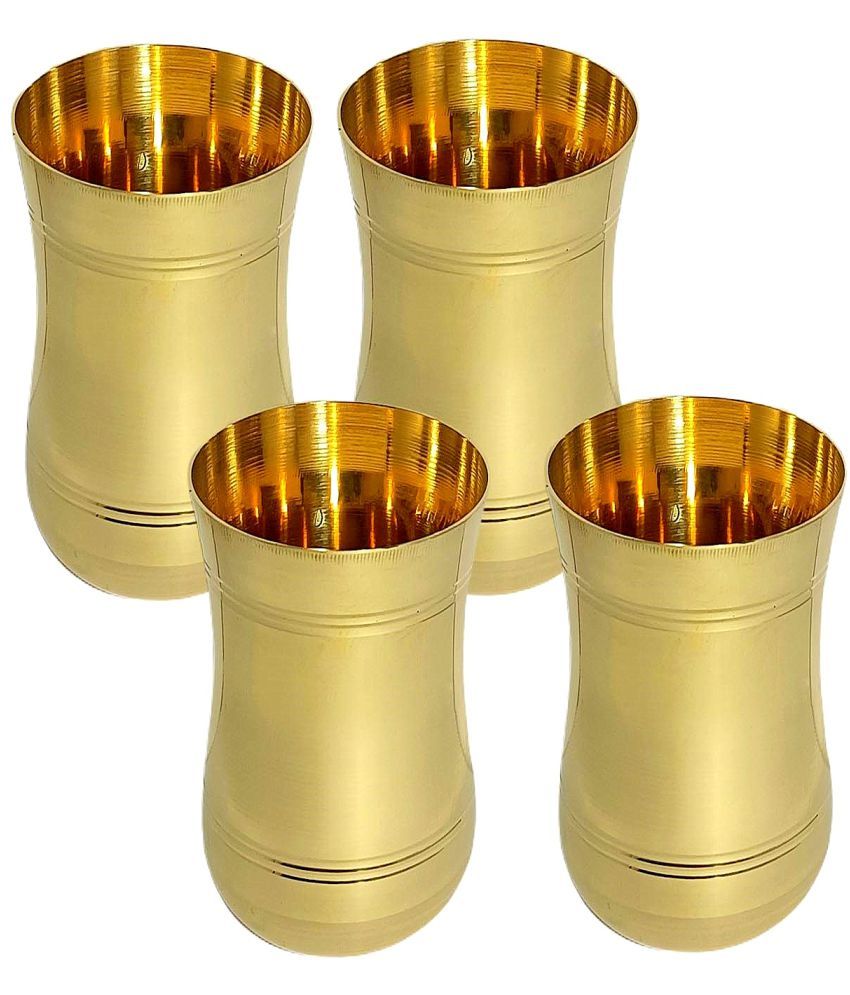     			A & H ENTERPRISES - Brass Glasses Set 300 ml ( Pack of 4 )