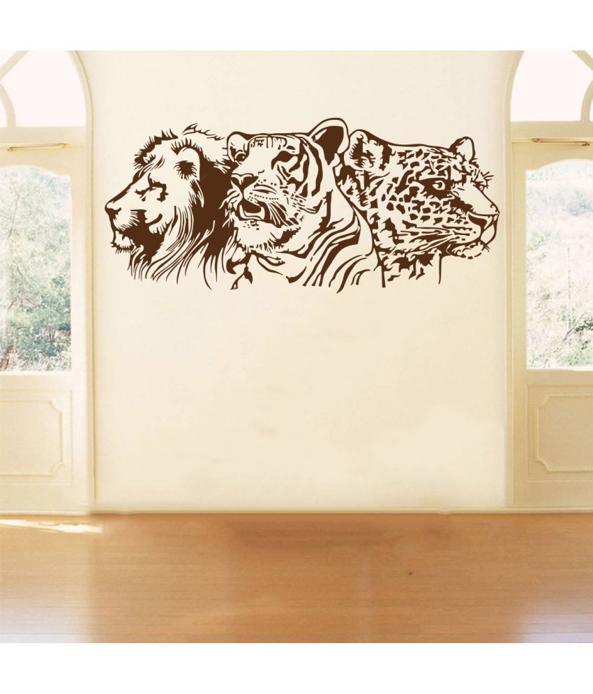     			Asmi Collection Lion and Tiger Wall Sticker ( 40 x 90 cms )