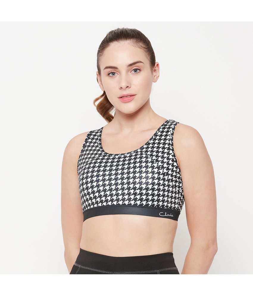     			Clovia - Black Polyester Lightly Padded Women's Sports Bra ( Pack of 1 )