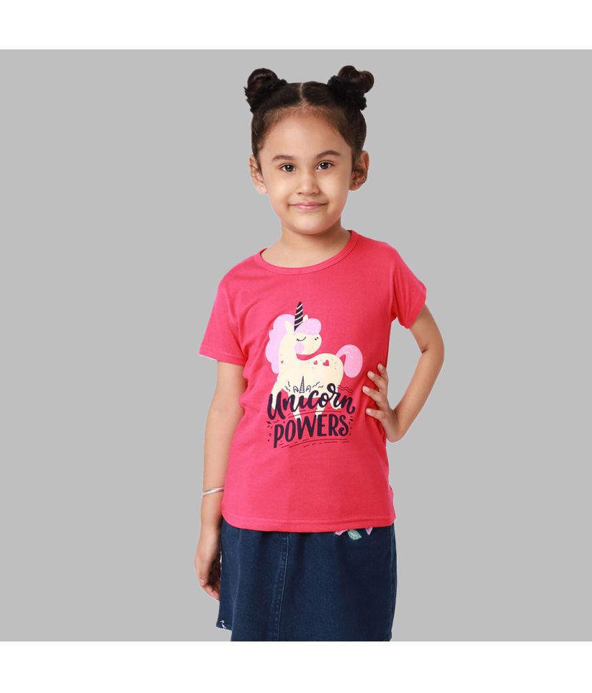     			Little Zing - Red Cotton Girls T-Shirt ( Pack of 1 )