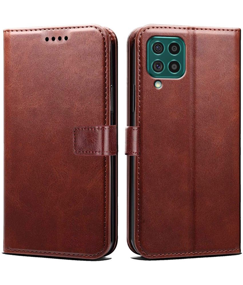     			NBOX - Brown Artificial Leather Flip Cover Compatible For Samsung Galaxy M12 ( Pack of 1 )