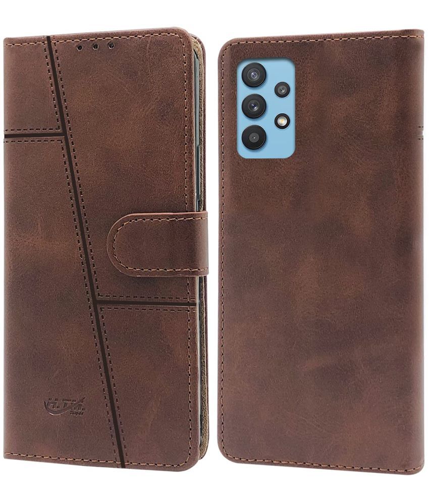     			NBOX - Brown Artificial Leather Flip Cover Compatible For Samsung Galaxy A13 4G ( Pack of 1 )