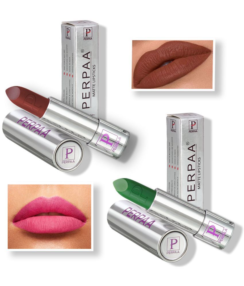     			PERPAA Push Button PoP & Play Matte Lipstick, Moisturizing Lip Color Enrich with Vitamin-E Non-Drying, Creamy Lipstick