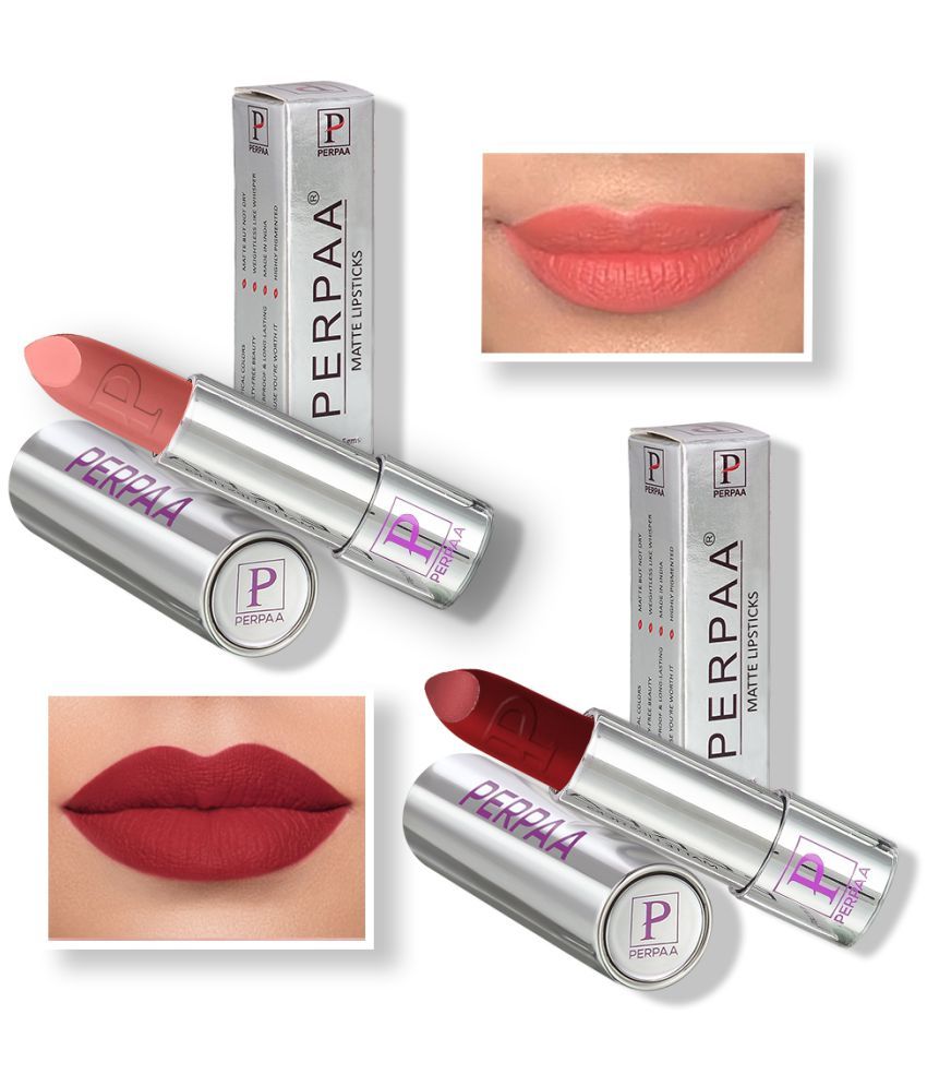     			PERPAA Push Button PoP & Play Matte Lipstick, Moisturizing Lip Color Enrich with Vitamin-E Non-Drying, Creamy Lipstick