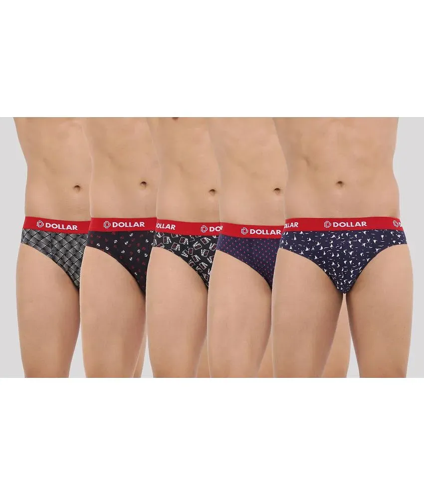 Dollar Bigboss Assorted Solid Cotton Blend Men Brief Pack of 5