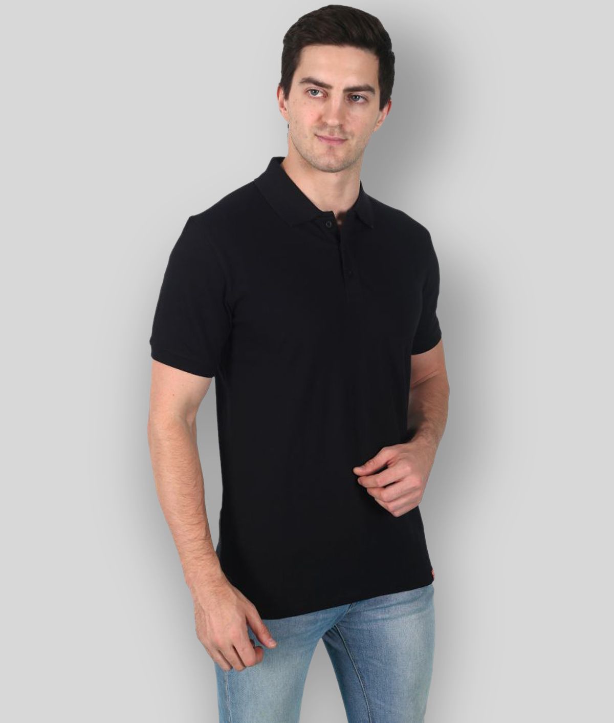 Canjuice BlackCotton Solid Polo T Shirt Single Pack - Buy Canjuice ...