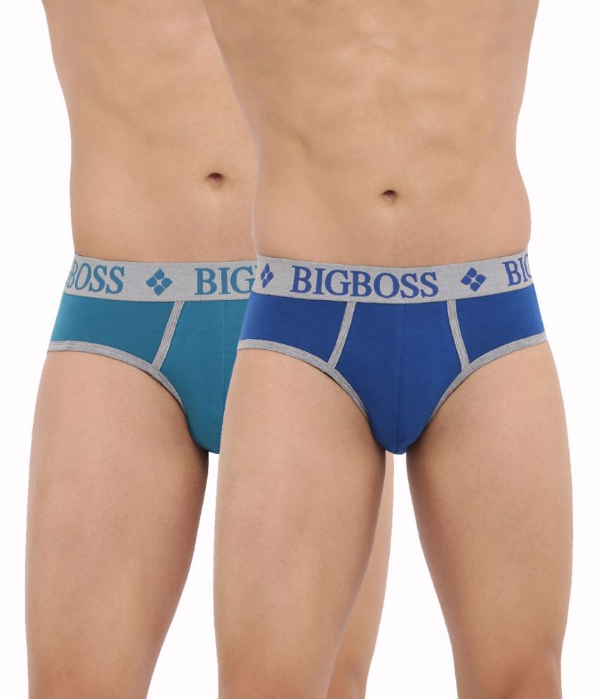     			Pack of 2 Dollar Bigboss Assorted Solid Cotton Blend Men Brief