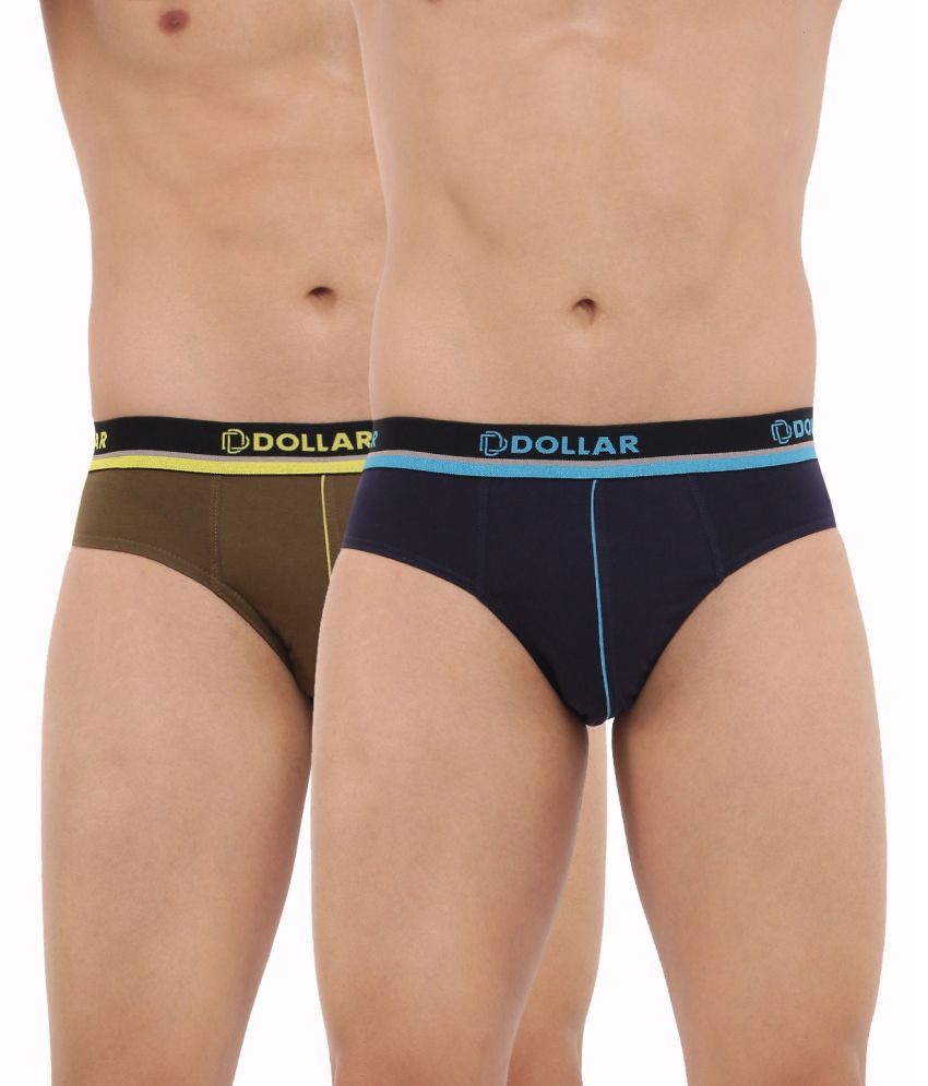     			Pack of 2 Dollar Bigboss Assorted Striped Cotton Blend Men Brief