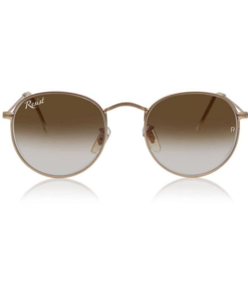     			RESIST EYEWEAR - Gold Round Sunglasses ( Pack of 1 )