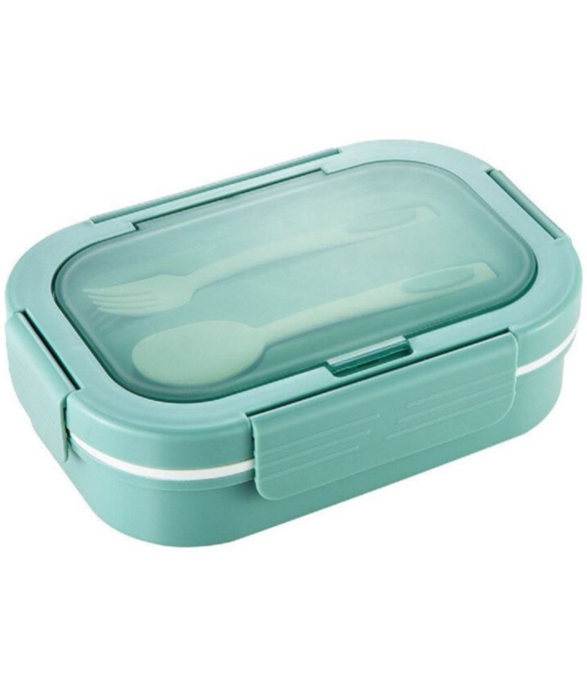     			SHARUJA - 3 Compartment Lunch Box Polypropylene School Lunch Boxes 1 Container ( Pack of 1 )