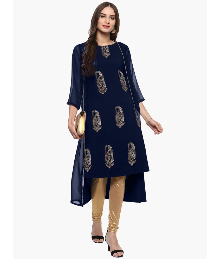 Buy Rayon Kurti with Jacket for Women and Girls Small Black at Amazonin