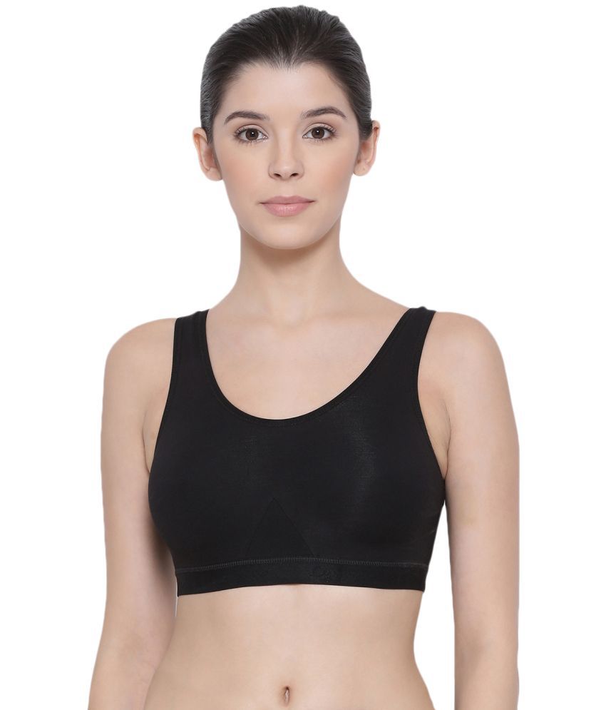 Lux Lyra - Black Cotton Non Padded Women's Sports Bra ( Pack of 1 )