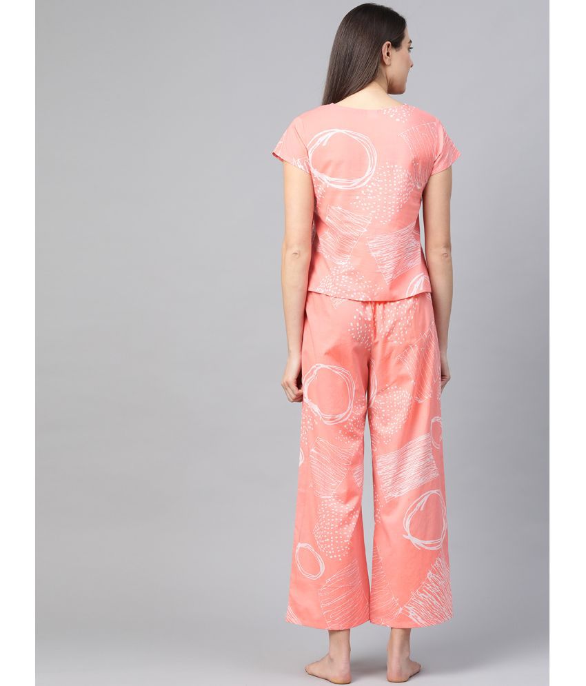     			Yash Gallery - Pink Cotton Women's Nightwear Night Dress ( Pack of 1 )