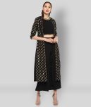 Janasya - Black Straight Crepe Women's Stitched Salwar Suit ( Pack of 1 )