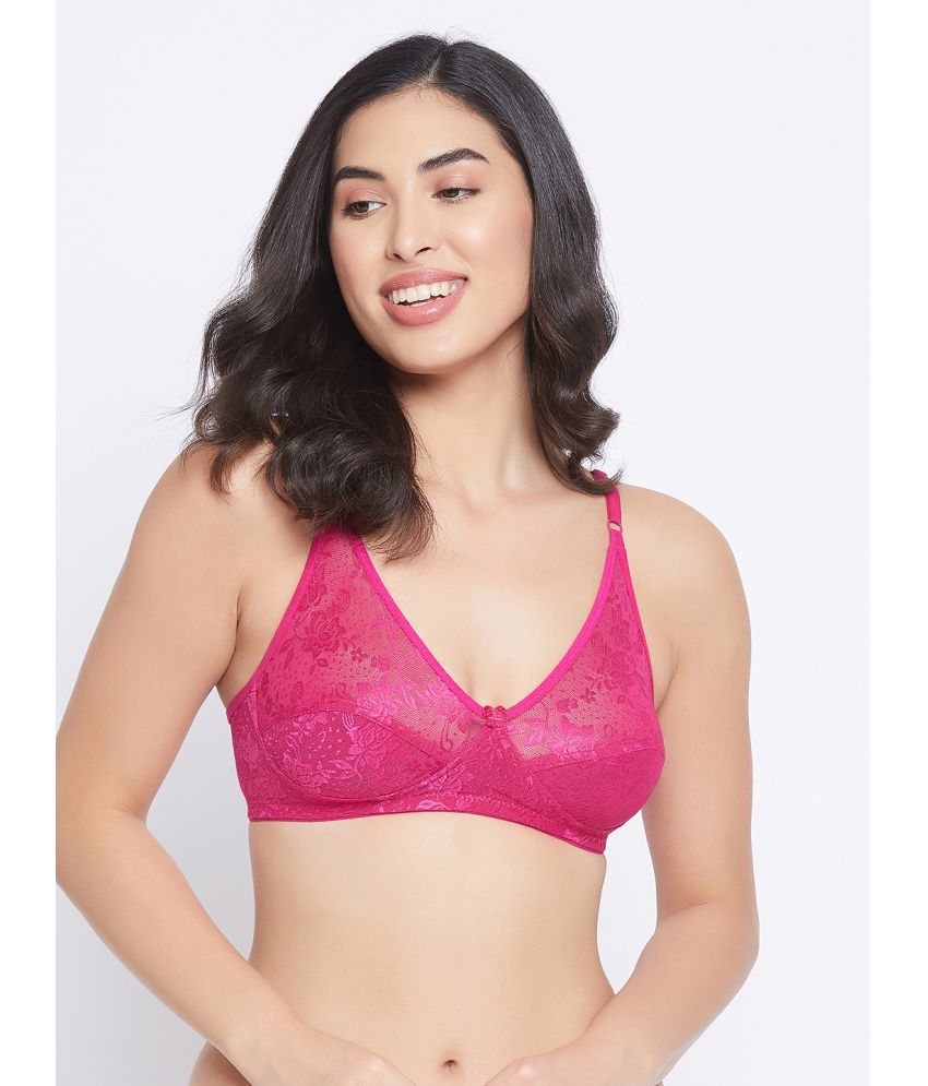     			Clovia - Pink Lace Non Padded Women's Everyday Bra ( Pack of 1 )