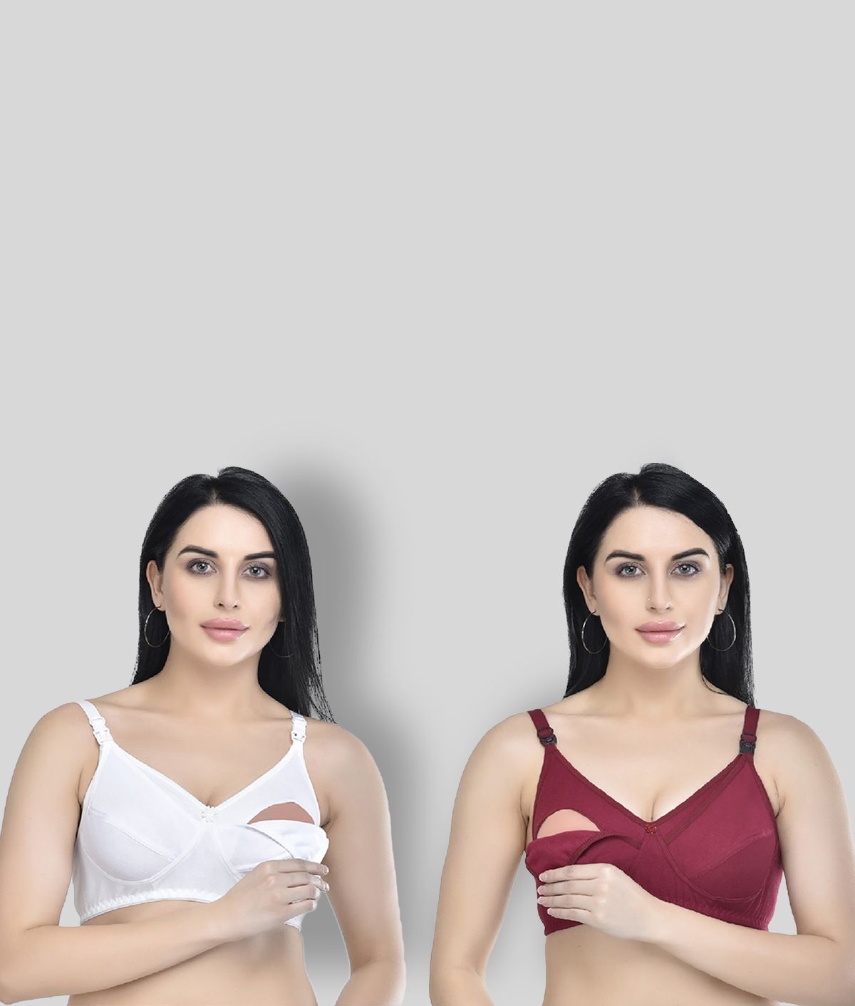     			Desiprime - Multicolor 100% Cotton Solid Women's Maternity Bra ( Pack of 2 )