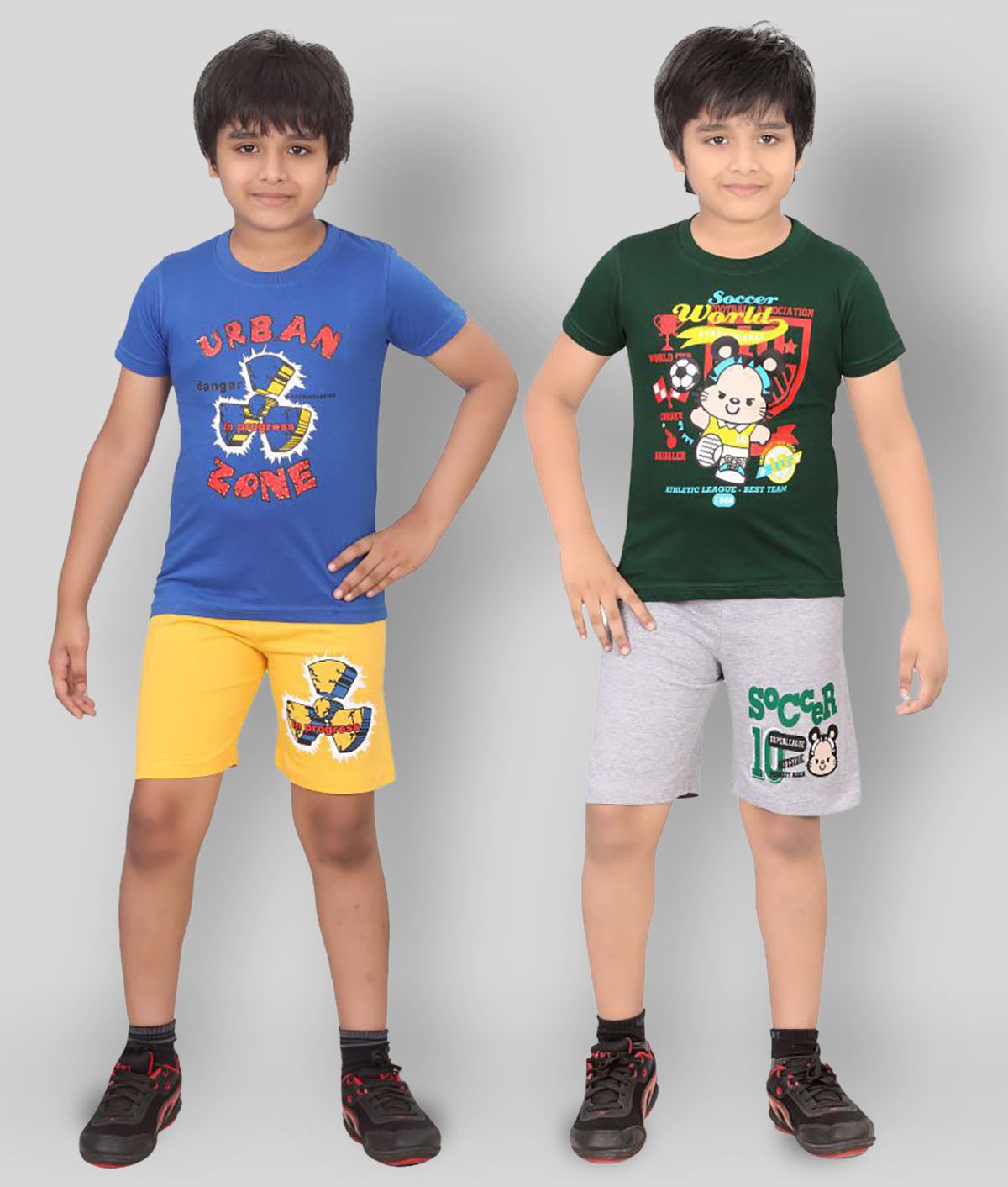     			Dongli - Multicolor Cotton Boy's T-Shirt & Shorts ( Pack of 2 )