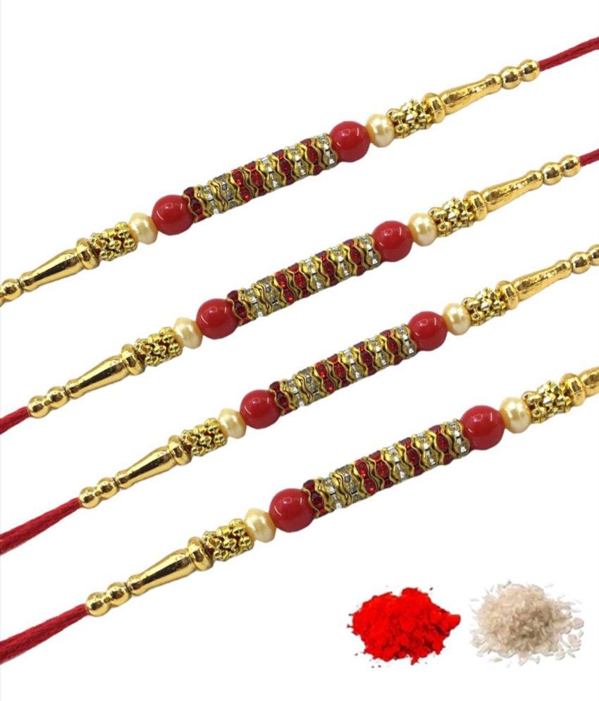     			thriftkart Rakhi Set Multicolour 4 PC BHAI RAKHI combo