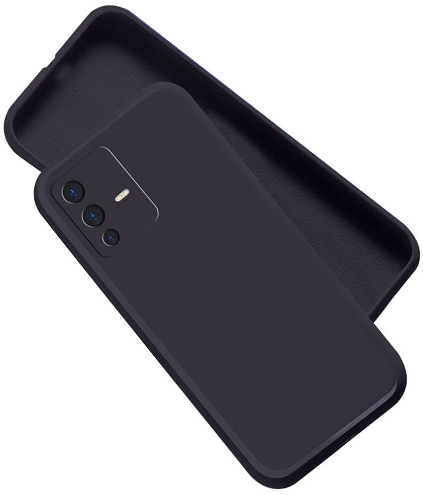    			Doyen Creations - Black Silicon Plain Cases Compatible For Vivo V23 5g ( Pack of 1 )