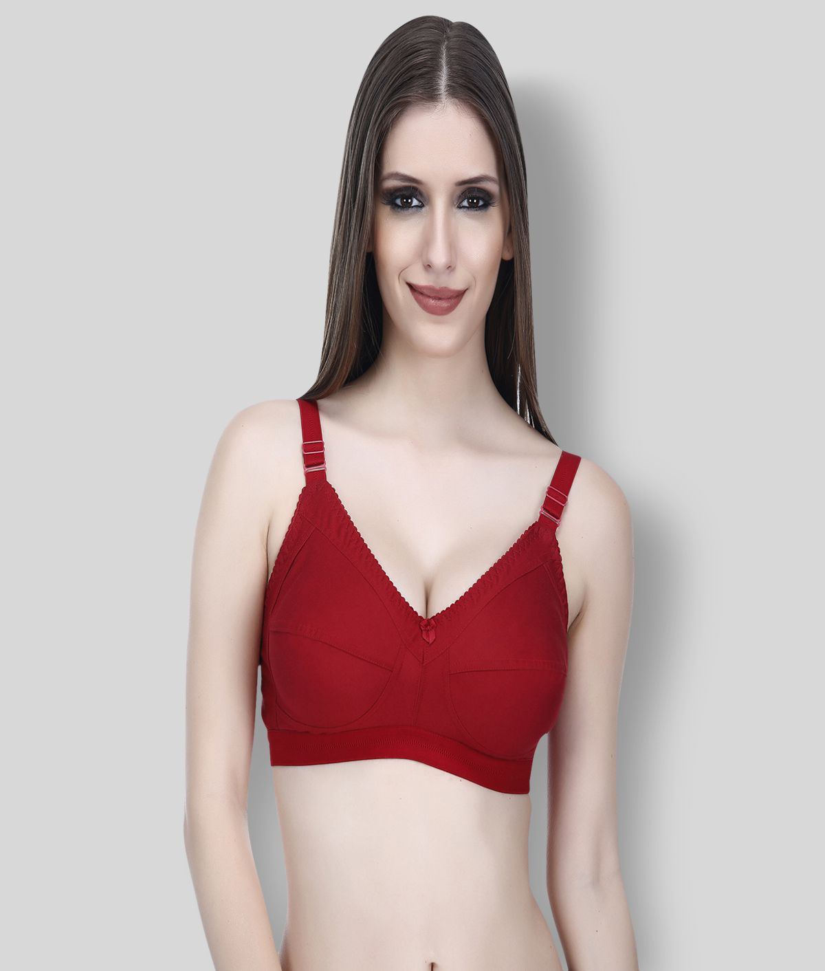     			Elina - Maroon Cotton Non - Padded Women's Everyday Bra ( Pack of 1 )
