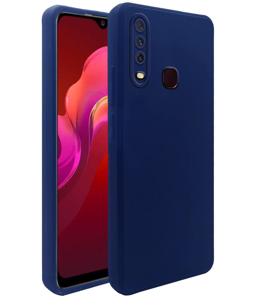     			KOVADO - Blue Cloth Silicon Soft cases Compatible For Vivo Y17 ( Pack of 1 )