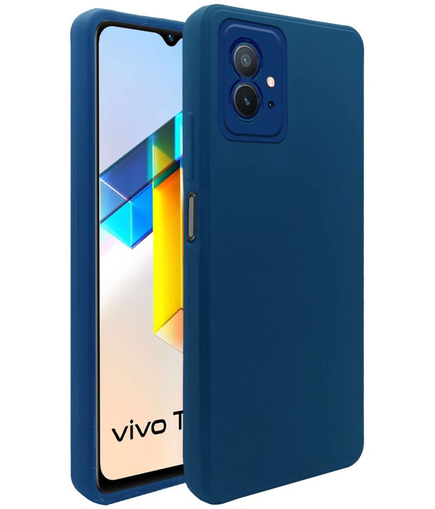     			KOVADO - Blue Cloth Silicon Soft cases Compatible For Vivo Y75 5g ( Pack of 1 )