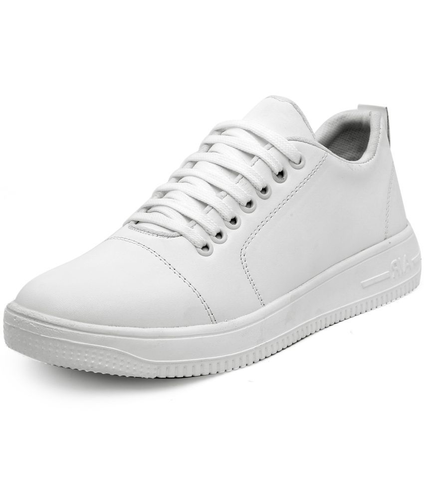 kraasa white sneakers low top