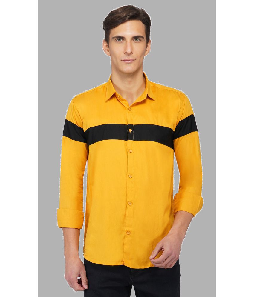     			Singularity - Mustard Cotton Blend Regular Fit Men's Casual Shirt ( Pack of 1 )