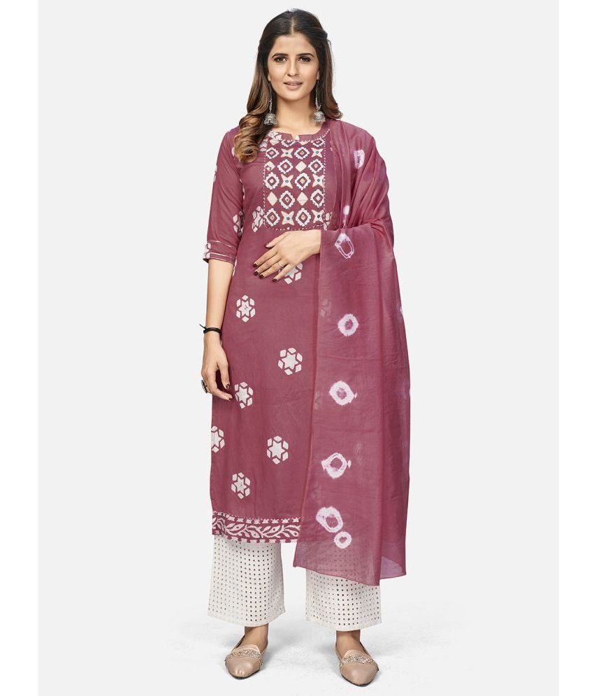     			Vbuyz - Pink Chanderi Women's Straight Kurti ( Pack of 1 )