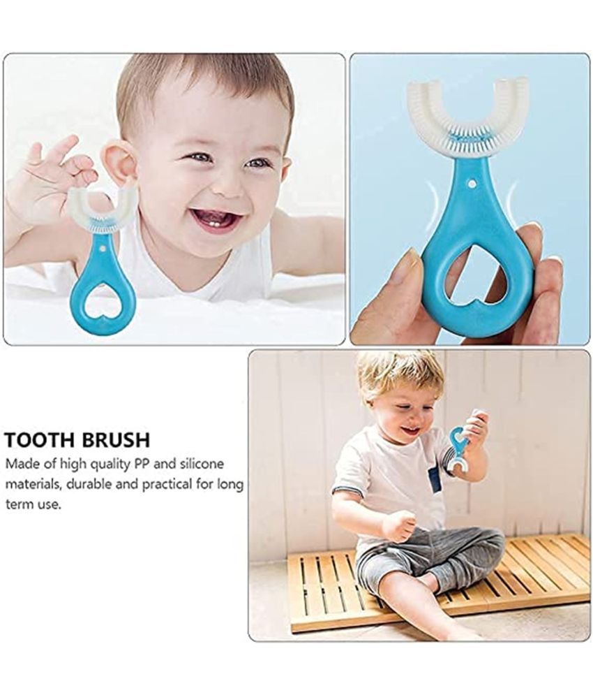     			thriftkart Baby Finger Brush with U Shape Toothbrush Combo Pack For Baby Kids Mouth Cleaning