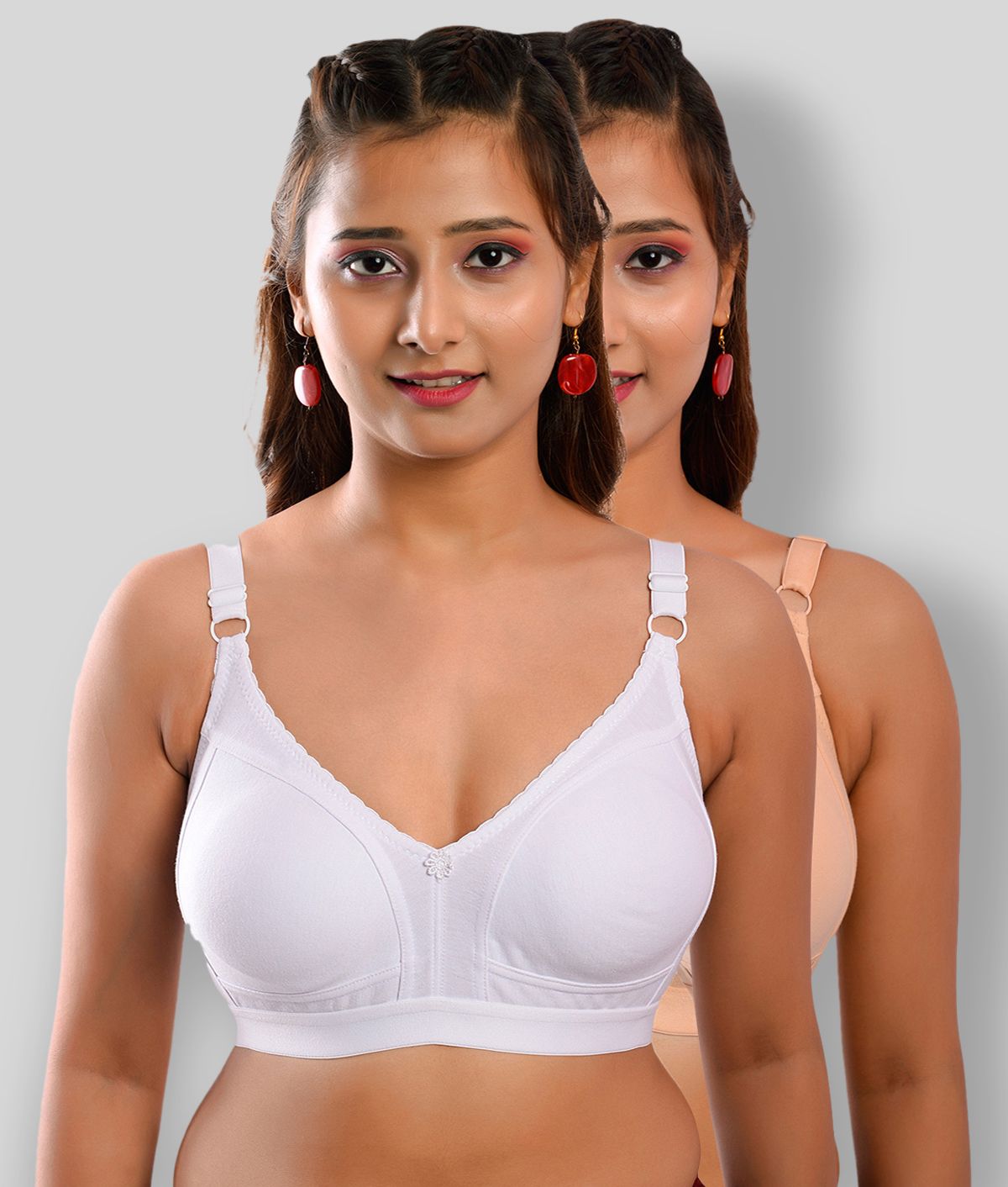     			Elina Pack of 2 Cotton Non Padded Women's T-Shirt Bra ( Multi Color )