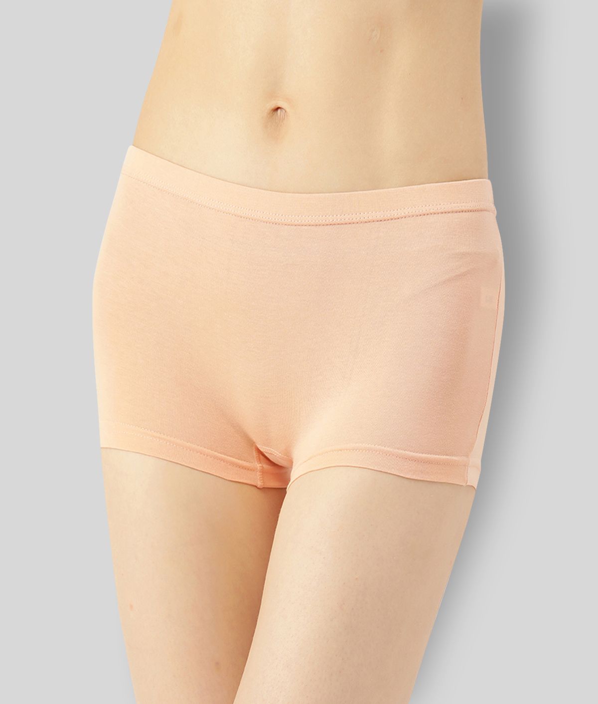     			Leading Lady Cotton Solid Women's Boy Shorts ( Peach )