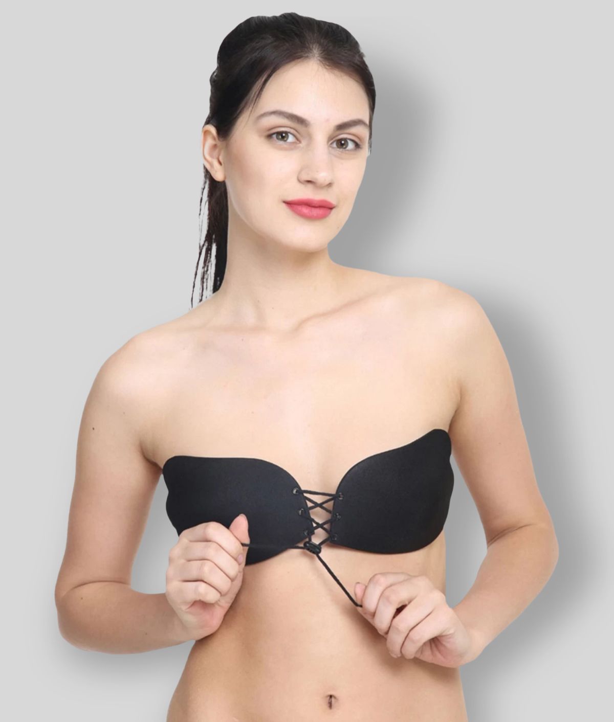     			Voler Haut - Black Cotton Blend Lightly Padded Women's Stick on Bra ( Pack of 1 )