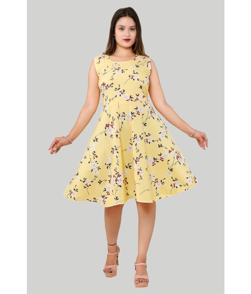     			AARSHYA - Yellow Crepe Women's A-line Dress ( Pack of 1 )