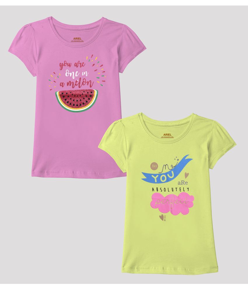     			Ariel - Multicolor Cotton Girls T-Shirt ( Pack of 2 )