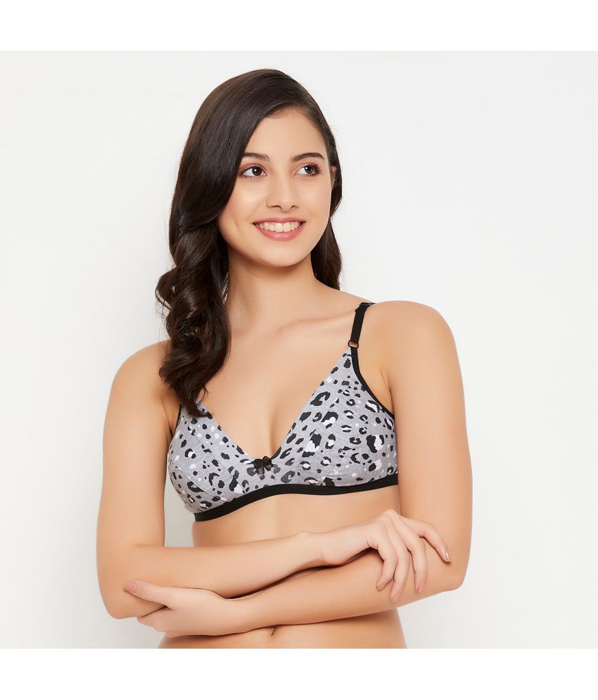     			Clovia - Grey Melange Cotton Non Padded Women's T-Shirt Bra ( Pack of 1 )