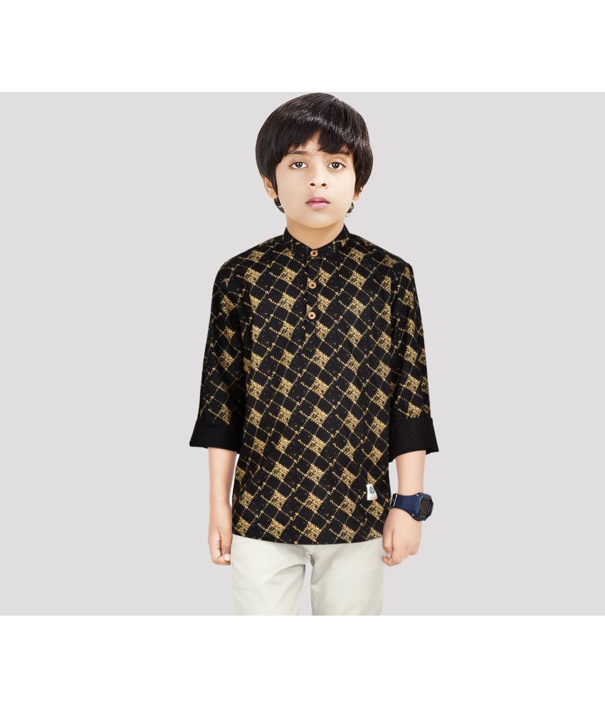     			Made In The Shade Pack of 1 Boys Cotton Kurta ( Black )