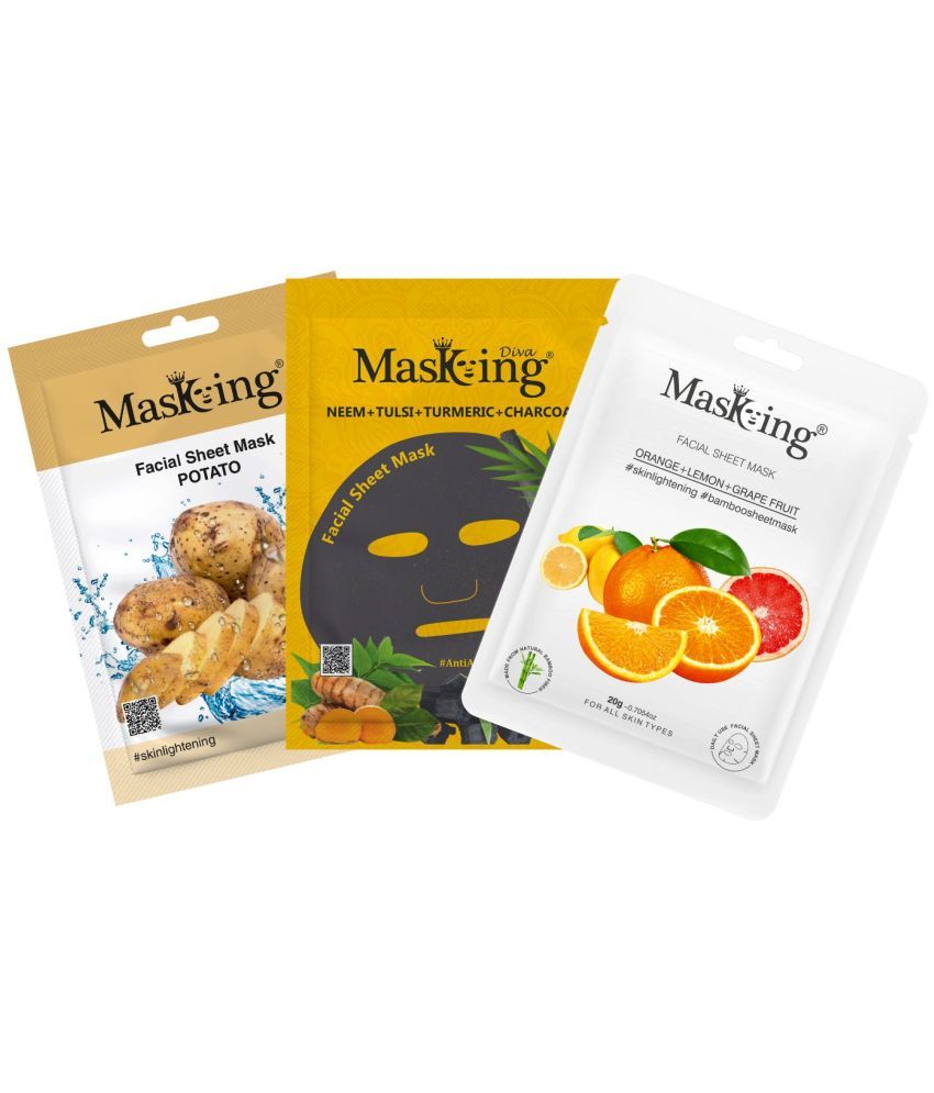     			Masking - Radiant Glow Sheet Mask for All Skin Type ( Pack of 3 )