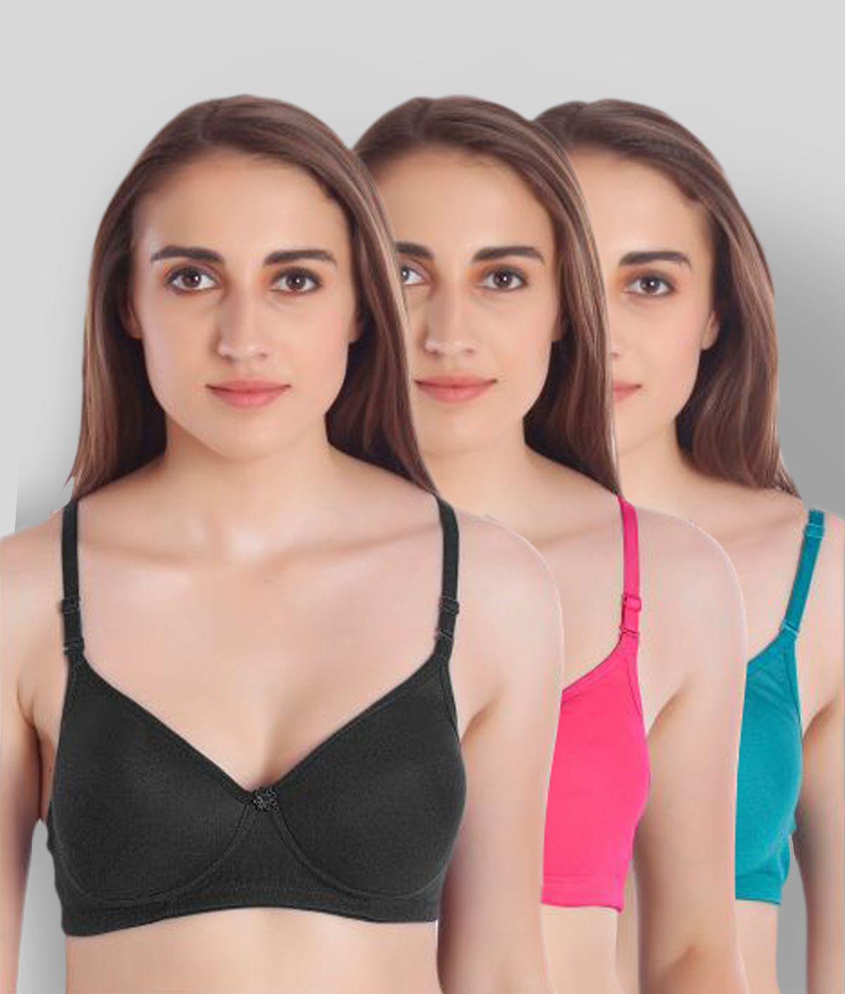     			MiEstilo - Multicolor Cotton Padded Women's Everyday Bra ( Pack of 3 )